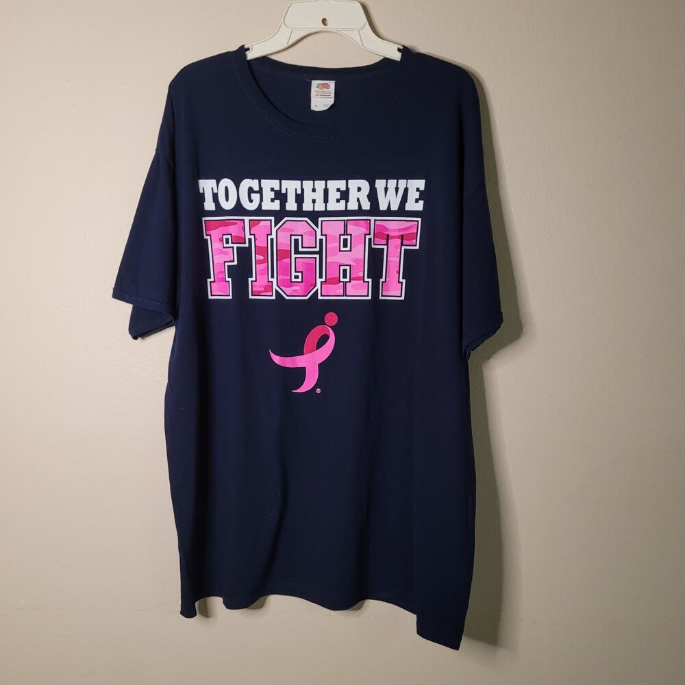 Show Your Support: Fruit Of The Loom Blue XL Cancer Awareness Tee